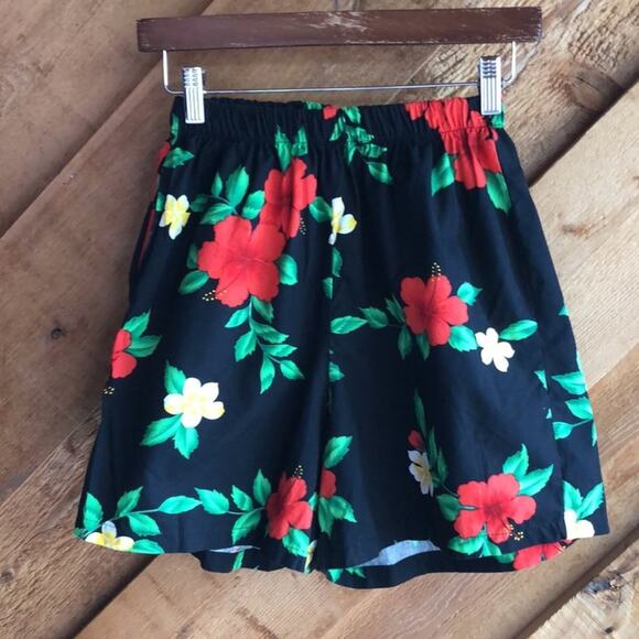 Royal Creations Hawaiian Floral Set Tank Top Shorts Black Red Size Medium - Picture 4 of 10